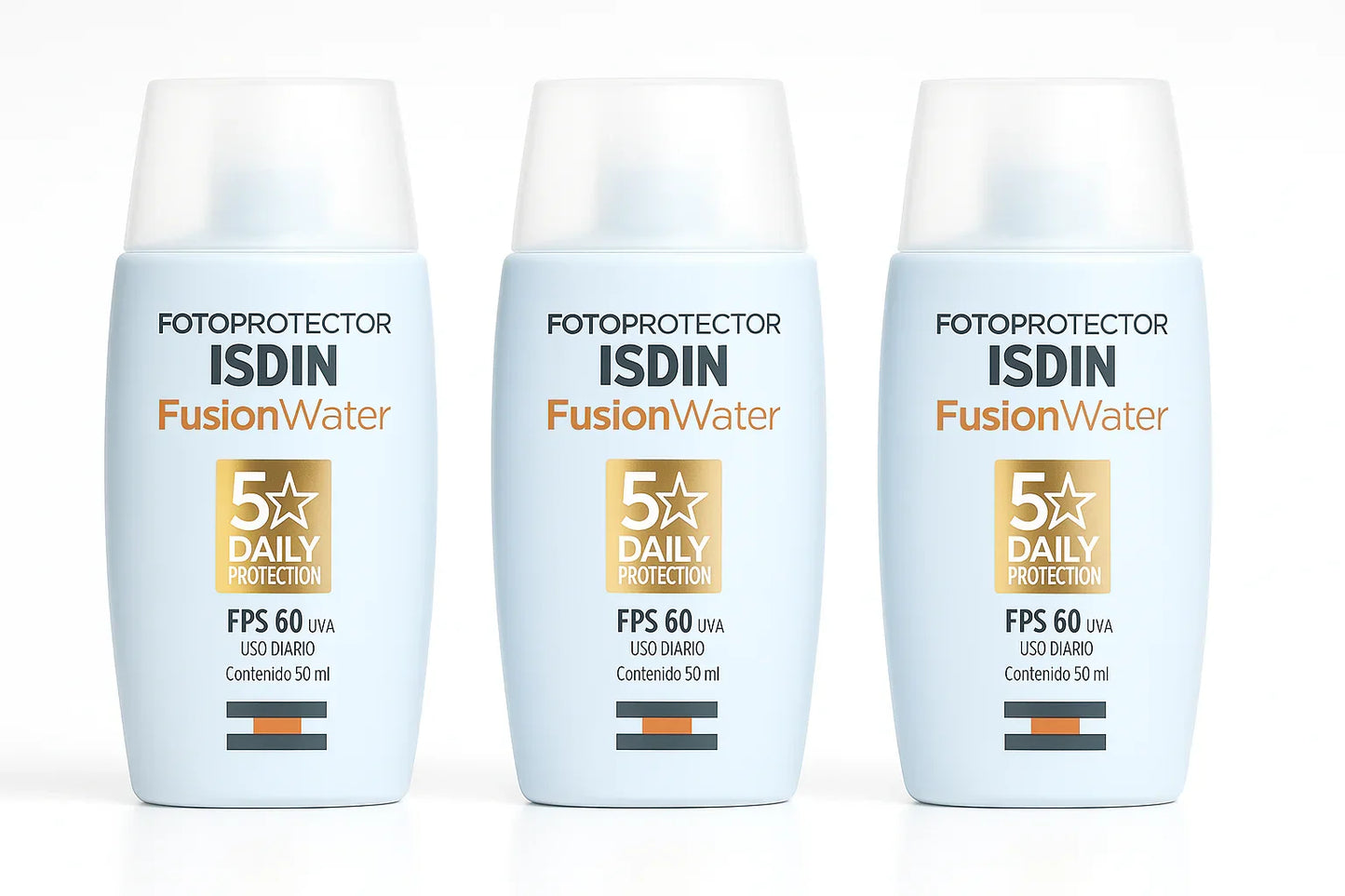 Kit com 3 Unidades Isdin Fusion Water 5 Stars 50ml